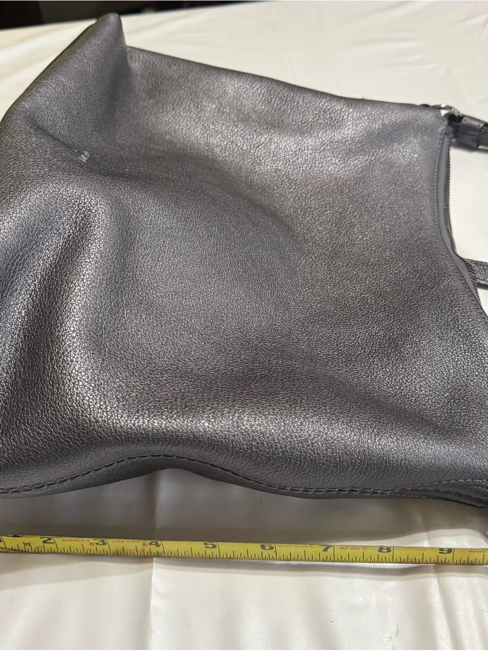 henri bendel Charcoal Leather Crossbody Messenger Bag